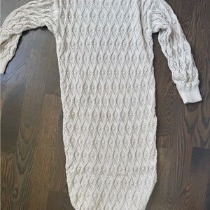 Line & Dot Beige Textured Knit Maxi Dress